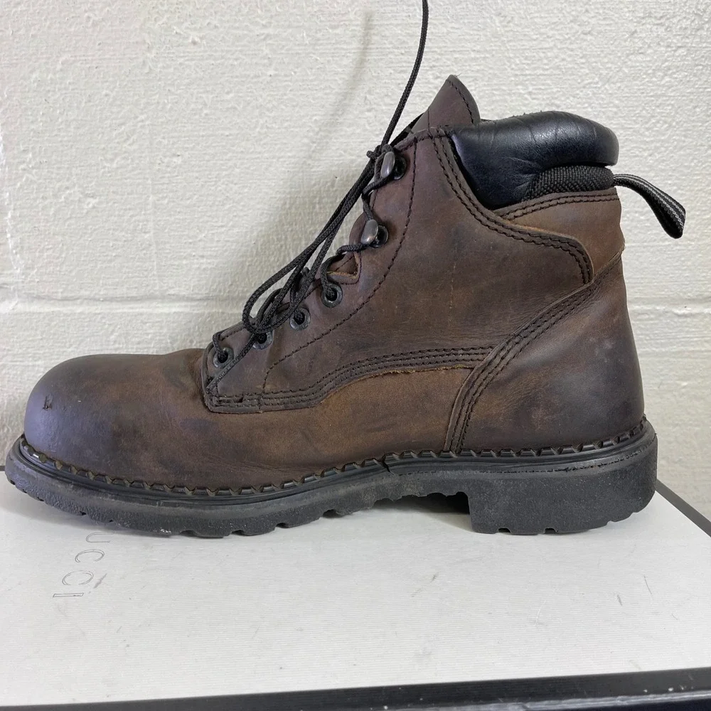 RED WING 4406 Steel Toe Brown Leather Work Boots Waterproof Men's US 9 D/8 UK